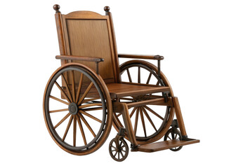 Fototapeta premium Wheelchair antique isolated on a transparent background.