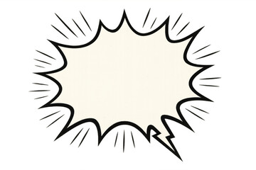 Fototapeta premium Comic book speech bubble element with pop art style burst lines for shouting messages on transparent background