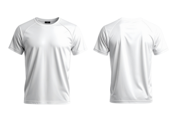 Front and Back View of a White T-Shirt