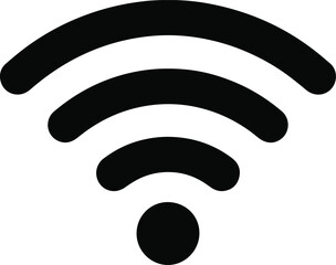 WiFi signal icon, minimalist black solid vector for wireless internet and network connection