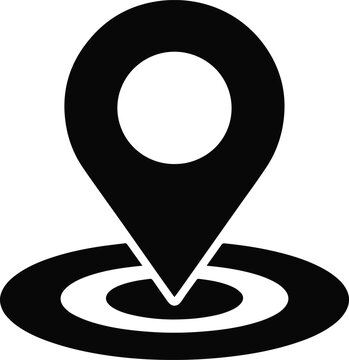 Location pin solid icon, black map marker vector for GPS and navigation design
