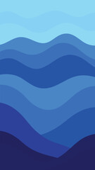 A serene blue ocean background featuring gentle waves rolling across the surface.