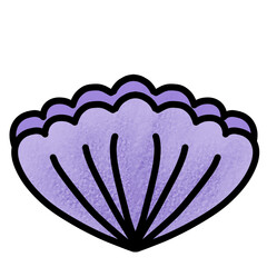 Elegant Shell Pattern Design - Lavender Sea Shell Illustration Seamless Background