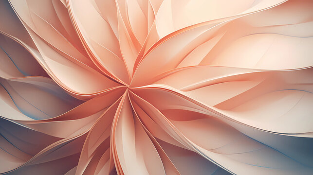 elegant abstract folds of peach paper