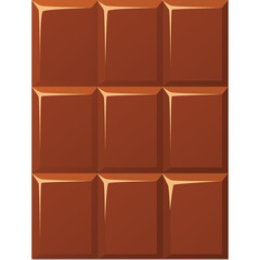 A Rich Dark Chocolate Bar Divided Into Nine Individual Squares Against A Transparent Background