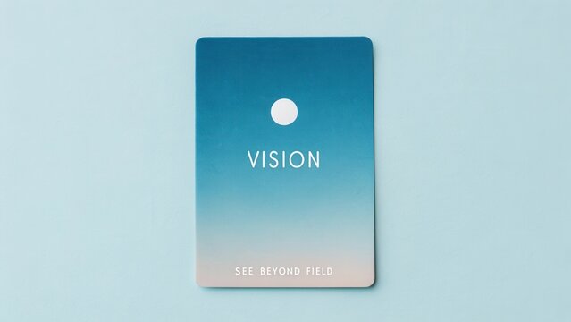 Inspirational vision card with gradient background and motivational text promoting creativity and broad perspectives in life