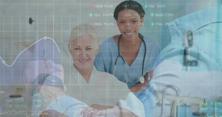 Drawing technician drawing blood from patient in hospital room, gown, syringe and chart overlay