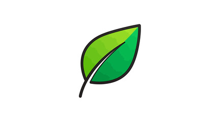 Green Leaf Icon Vector Illustration for Nature, Ecology, and Sustainable Design