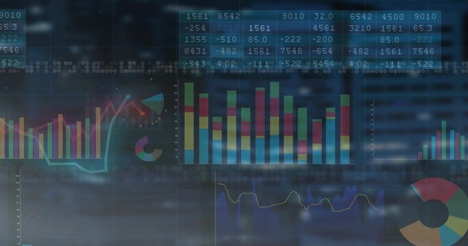 Displaying stacked bar chart at control center, with numeric grids, line and pie segments