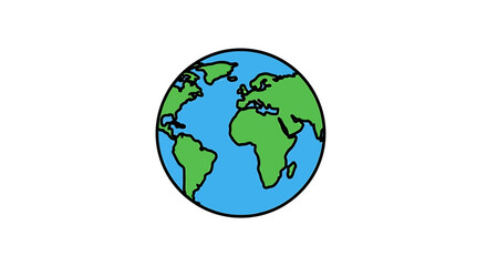 Obraz premium Vector Illustration of Planet Earth Showing Continents and Oceans on a White Background