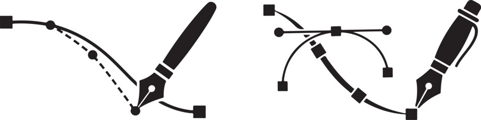 Graphic Design Pen Tool Vector Paths and Control Points