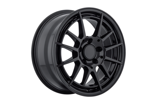 Wheel Alloy car wheels Rim dark black chrome or Mag Wheel high performance auto part decoration. Isolated on transparent background or cut out PNG. Transport vehicles transportation. Car accessories. - Powered by Adobe