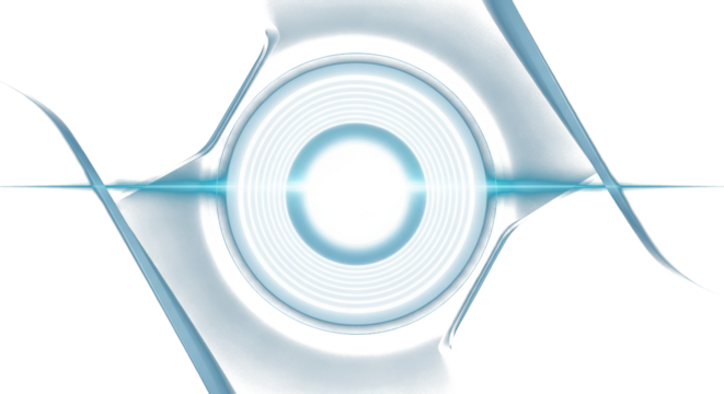 Bright white neon flare with subtle cyan edges, glowing pulse lines, minimalistic sci-fi studio lighting, cold futuristic reflections, smooth geometric contours, high-contrast photography lighting