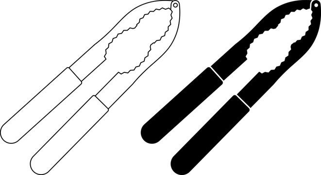 outline silhouette Crab cracker or nutcracker icon set