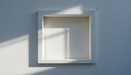Shadow of window frame on bright wall, aesthetic minimal background