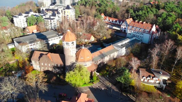 Aerial view of the svetlogorsk water tower. Media
