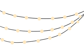 Three Row Christmas Lights Holiday Handpainted Digital