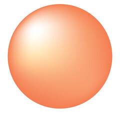 A simple orange sphere with soft lighting and a subtle gradient effect against a transparent background clean and minimal.