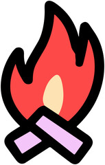 Cute Campfire Icon: Minimal Outdoor Adventure Symbol