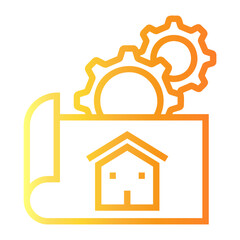 civil engineers Line Gradient Icon