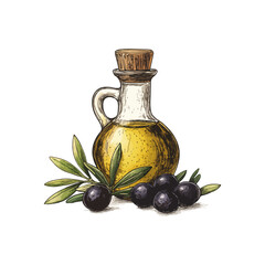 olive oil hand drawn vector illustration