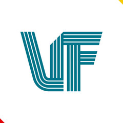 Parallel line monogram initial logo, combination of letter V and F. Idea and inspiration for branding, company and corporation name abbreviation. personal and commercial purpose.