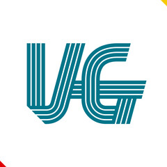 Parallel line monogram initial logo, combination of letter V and G. Idea and inspiration for branding, company and corporation name abbreviation. personal and commercial purpose.