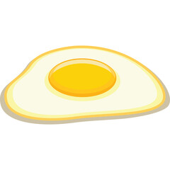 A Single Fried Egg With a Bright Yellow Yolk and White Edges Isolated on a Transparent Background Perfect for Food Illustration and Design