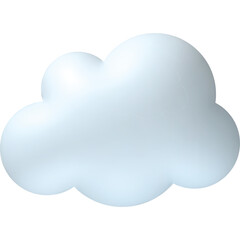 A Single Fluffy White Cloud with Subtle Blue Hues Floating in a Transparent Void Perfect for Weather Concepts and Digital Design Elements