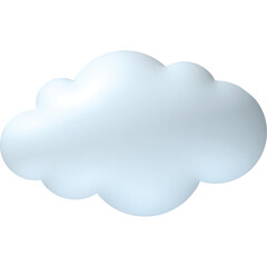 A Single Fluffy White Cumulus Cloud With Soft Blue Shadows Isolated On A Transparent Background