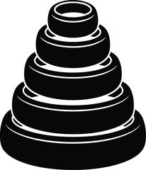 Abstract stacked concentric rings forming a geometric pyramid shape with clean lines vector