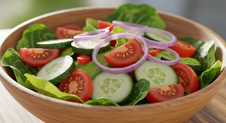 Colorful and Nutritious Garden Salad with Fresh Vegetables and Light Dressing
