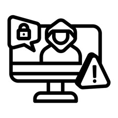Obraz premium cyber attack Line Icon