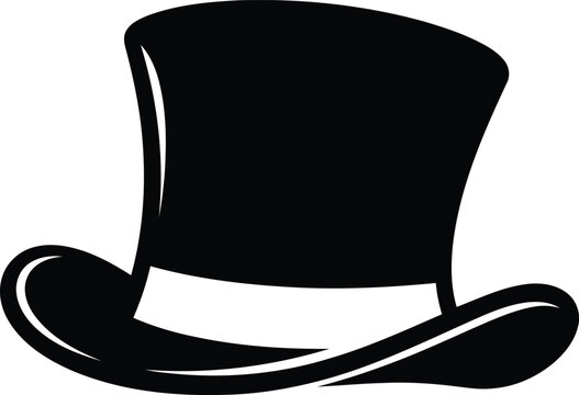 Elegant black top hat icon for formal events and celebrations simple vector graphic vector