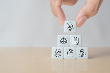 Copyright or patent concept, intellectual property. Patented brand identity license product...