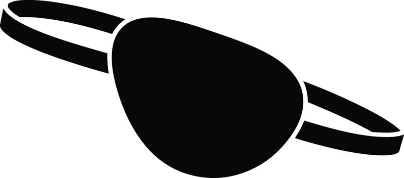 Isolated black eye patch for vision correction or pirate costume accessories vector