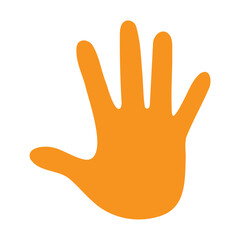 Right hand icon with orange color