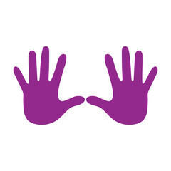 Hand icon with purple color