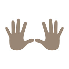 Hand icon with grey color
