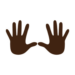 Hand icon with chocolate color