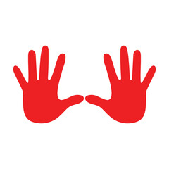 Fototapeta premium Hand icon with red color
