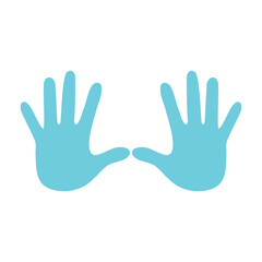 Hand icon with blue color