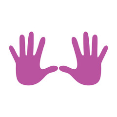 Hand icon with purple color