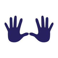 Hand icon with navy color