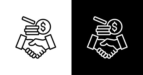 Sponsorship White Icon Set Design