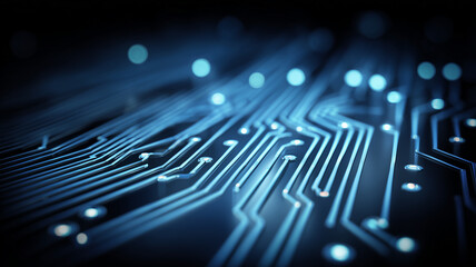 Circuit Pathways Symbolizing Digital Connectivity and Information Flow Across Electronic Systems.
