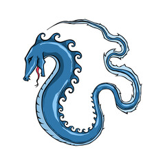 Blue dragon illustration in fantasy style