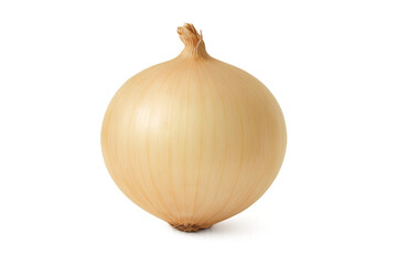 Whole yellow onion, fresh bulb vegetable presenting culinary ingredient, transparent background