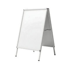 A blank A-frame advertising sign, perfect for displaying messages and promotions isolated on transparent background	
