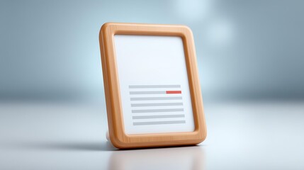 Fototapeta premium Tariff policy document concept, Modern photo frame displaying blank document on a clean surface.